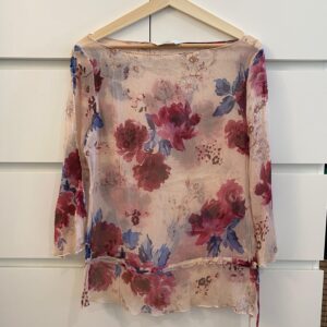 sheer floral blouse